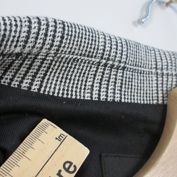 Club Monaco Plaid Blazer Jacket Women Size 6 Gray Ruffle Sleeve Hem Career 558 - Picture 6 of 10